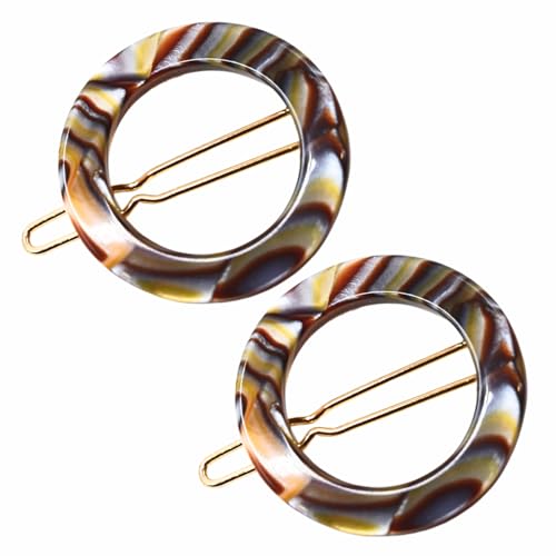 French Amie Mini Circle 1 ¼” Celluloid Acetate Handmade Side