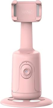 Auto Face Tracking Tripod, 360 Rotation Auto Tracking Phone Holder, No App Required, with Adjustable Lens Stable Base Phone Holder for Vlogs, Live Streaming & Video Chats Pink