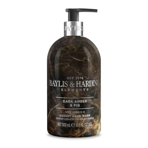 Image of Baylis & Harding Dark Amber & Fig Elements Hand Wash, 500 ml (Pack of 1) - Vegan Friendly