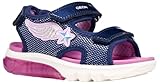 Respirant Geox J Sandal Ciberdron G, Bleu Marine Rose, 36 EU