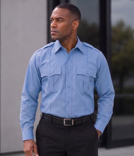 Image of First Class 100% Polyester Short & Long Sleeve Zippered Uniform Shirt 4 Pocket Hidden, Law Enforcement BDU Zipper Closure.