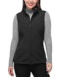 33,000ft Women's Running Vest Fleece Lined Zip Up Windproof Lightweight Softshell Vests Outerwear for Golf Hiking Sports