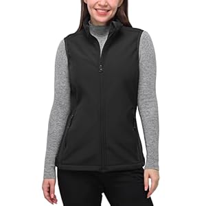 33,000ft Women’s Running Vest Fleece Lined Zip Up Windproof Lightweight Softshell Vests Outerwear for Golf Hiking Sports