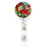 Buttonsmith® Tiffany Poppy Deluxe Retractable Badge Reel With Alligator Clip and Extra-Long 36 inch Standard Duty Cord - Made in the USA, 1 Year Warranty