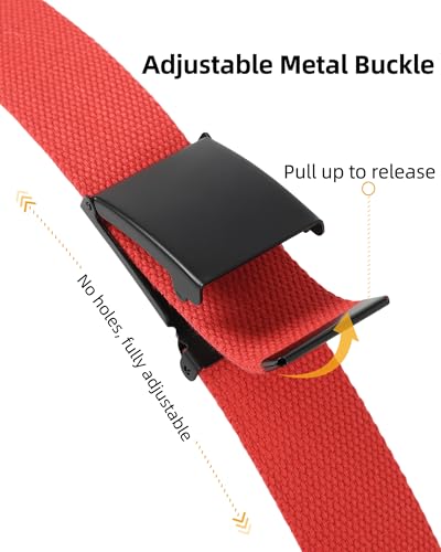 Image of Mile High Life Cut To Fit Canvas Web Belt Size Up to 52 inch with Flip-Top Solid Black Military Buckle