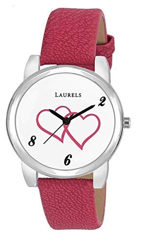 Laurels February White Dial Analog Wrist Watch - For Women