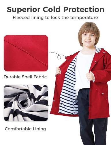 Image of Wantdo Boys & Girls Waterproof Rain Jacket Lightweight Rain Coat Hooded Windbreaker