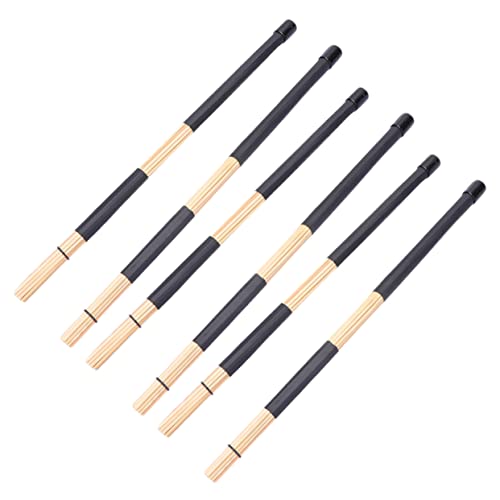 Baquetas para percusión 3 pares 40x1.5 cm color negro
