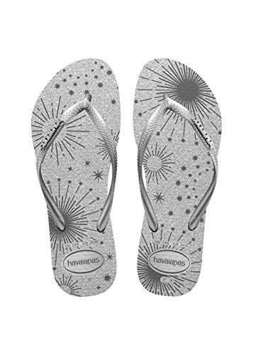 Chinelo Slim Party, Havaianas, Feminino, Cinza Gelo, 37/38