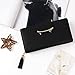 HeySun Wallet Women Cute Bifold Clutch Wallets with Zipper Coin Purse Card Holder Money Clip Gifts for Cat Lovers Black
