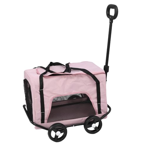 Transportín portátil para perros con 4 ruedas y diseño plegable compacto 5