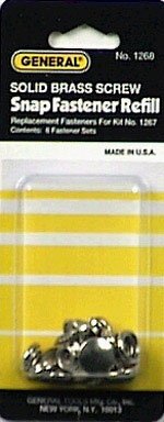 General 1268 Solid Brass Nickel Plated Grommet Screw Refills 6 Count
