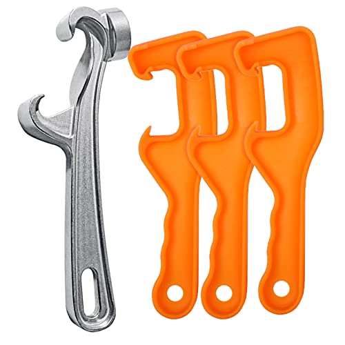 Saihisday Bucket Opener Tool 5 Gallon Aluminum Lid Opener Wrench Metal Can Opener Swamp Bucket Lid Opener Lid Remover for Home Industrial
