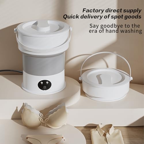 Image of Portable Foldable Washing Machine, Mini USB-Powered Laundry Washer for Travel and Dorm, Gentle Cleaning for Baby Clothing, Underwear, and Socks