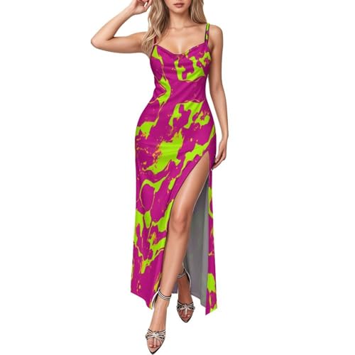 TCcds Women Cute Summer Slit Dress Breathable Cowl Neck Beach