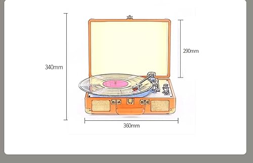NA Fonógrafo Portátil Retro Vintage 33/45/78RPM Toca-discos Vinil LP Gravador Phono Player Gramofone