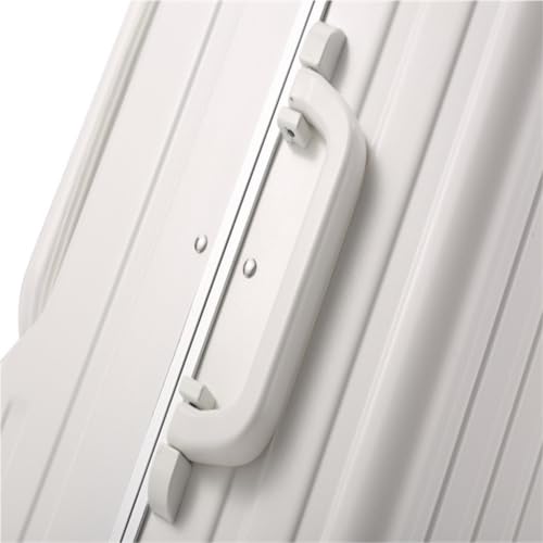 Luggage Front Opening Box Aluminum Alloy Frame Men's Suitcase High Luggage Code Box Universal Wheel Trolley Case Suitcases With Wheels(White,20in)2