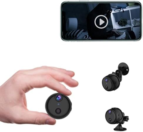 Small Hidden Spy Camera – Home Security Wireless Mini Camera with 2.4G WiFi Connection, Motion Detection, Night Vision, 4K Video, Phone App – Indoor Nanny Cam for Monitoring Pets and Kids