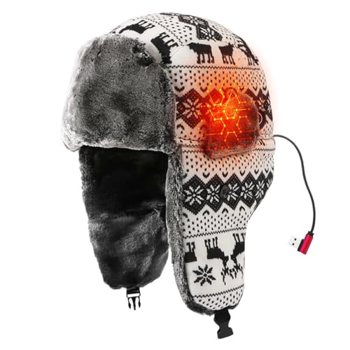 Couvre-tête ushanka avec chauffage, le cadeau d'hiver pour lui et elle