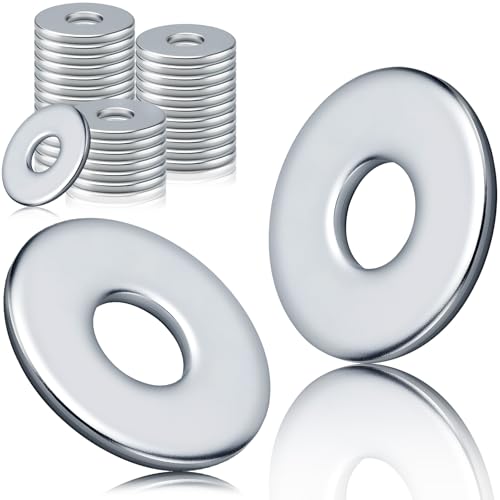 qjuwhua Unterlegscheiben M6 60 Stück DIN 9021 Verzinkter Stahl Groß Karosseriescheiben Beilagscheiben Flat Washers Round für Schrauben Gewindebolzen Gewindestangen Muttern