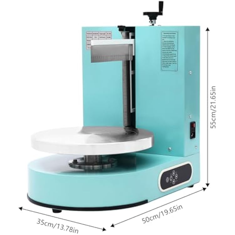 KOLHGNSE Cake Icing Machine, 4-12 Inch Cakes, Electric Cake Decorating Machine, Adjustable Spatulas, 30-200 RPM Touchscreen Control for Bakeries