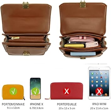David Jones - Dames Kleine Crossbodytas - PU Leer Schoudertas - Flap Ritssluiting Handtas - Citytas Telefoon Elegante Avondtas Praktische Clutch Reizen Winkelen Trendy Chique Werk - Zwart