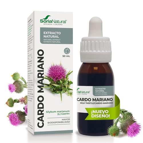 Soria Natural Cardo Mariano Extracto - Favorece la Función Hepática, Ayuda a Eliminar Toxinas y Mejorar la Digestión - Suplemento para la Salud del Hígado - Botella de 50ml