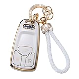Gematay for Audi Key Fob Cover, Key Case Shell Compatible with Audi A4 Q7 Q5 TT A3 A6 SQ5 R8 S5 Smart Key Protector