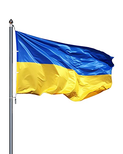 HRTX Drapeau de l'Ukraine Décor intérieur extérieur Drapeaux nationaux ukrainiens Polyester avec œillets en Laiton Drapeau de l'Ukraine 0,9 x 1,5 m Cover