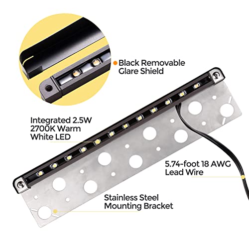 Coloer 13 Inch Aluminum Led Hardscape Lighting, Step Lights Outdoor, Paver Light 12V Ac/Dc, 2.5W Walkway Lights With Wired, Ip65 Waterproof Landscape Lights, 2700K Warm White(10-Pack, 201A) #TOP2