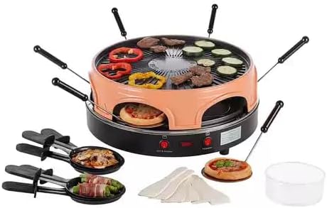 Horno eléctrico para pizza, para compartir pizza con cúpula de terracota, mini horno de pizza redondo para pizza, fiesta en casa, diversión familiar