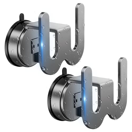 WhaleO 2 Stück Saugnapf Schuhregal Wand, Schuhregal Hängend Schuhhalter Wand Extra Stark Vakuum, Max 5Kg, Wiederverwendbare, Platzsparend, Ohne Bohren für Eingang Wohnzimmer Badezimmer Balkon Flur