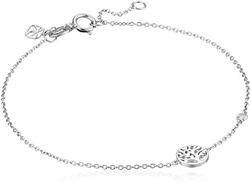 Syd by SE Tree of Life Bracelet with Diamond Bezel, White Rhodium