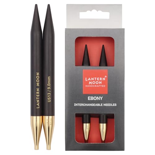 Image of Lantern Moon Ebony Wood Interchangeable Circular Knitting Needles 5 inch (13cm) | US Size 13 (9mm)