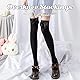 Kniestrümpfe Damen Schwarz Paar,Bow Overknees Strümpfe Damen Schwarz,Lolita Undurchsichtig Overknee Socks,Hohe Socken Damen,Sexy Thigh High Socks Schwarze Kniestrümpfe Schleifenstrümpfe Strümpfen