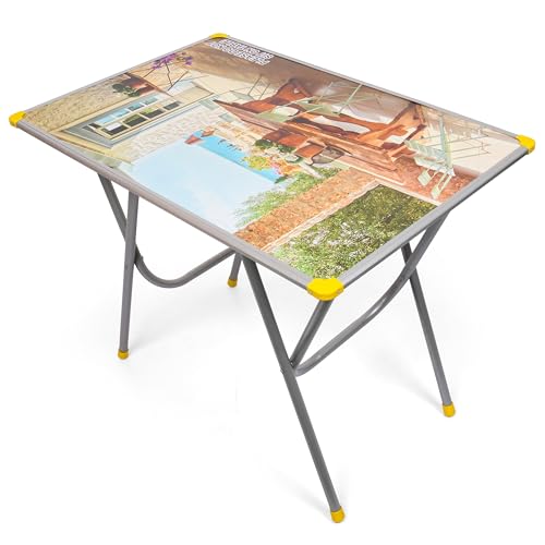 Image of Folding Table 24 x 36 Inch Portable Multipurpose Foldable | Strong Metal Legs, Study, Dining, Laptop Use, Office, Picnic & Outdoor Use