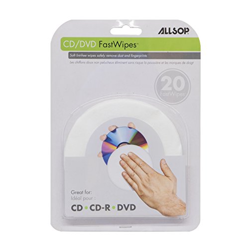 Allsop lingettes nettoyage CD et DVD