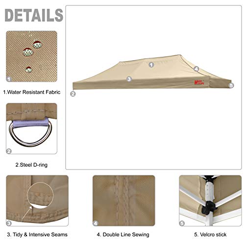 Image of MASTERCANOPY Replacement Pop Up Canopy Top (10x20 Beige)