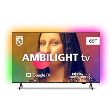 Smart TV Philips Ambilight 65" 4K 65PUG7908/79, Google TV, Comando de Voz, Dolby Vision/Atmos, VRR/ALLM, Bluetooth