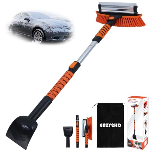 Eazy2hD 3 in 1 Snow Brush with Ice Scrapers, 43.31"