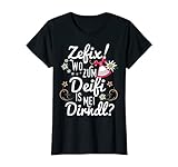Witziges Mei Dirndl Fun Shirt & Geschenk für Freundin, Tochter & Mama! Zum Geburtstag, Weihnachten & Muttertag. Mit Edelweiß Blumen & Hirsch Geweih. Frauen aus Bayern, München, Oberbayern & Schwaben. Trachtenshirt f. bayrische / boarische Madln & Lausmadln