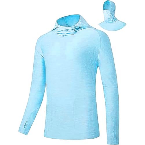 Men's Sun Protection Hoodie UPF 50+ Fishing Hiking Shirt Lightweight Long Sleeve UV Rash Guard Cooling Hoodies2