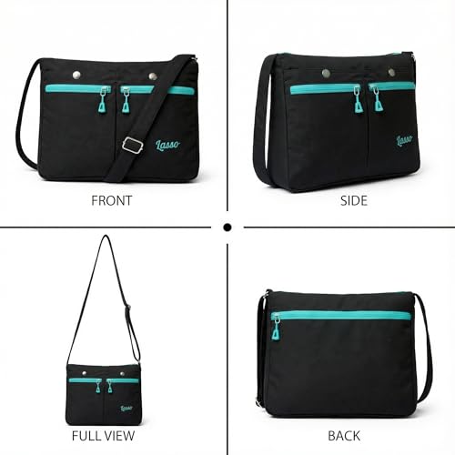 Image of Lasso Sling Bag For Women with Adjustable Strap Stylish Ladies Crossbody Polyester Sling Bag for Office, Causal, Travel & College | 7L Capacity & front double Pockets