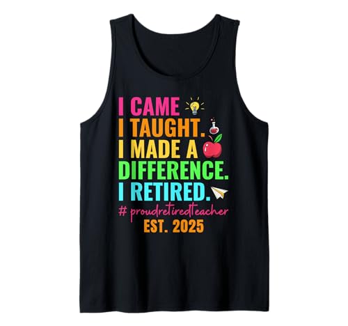 Proud Retired Teacher 2025 Teacher Retirement 2025 Men Women Débardeur