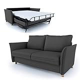 Mithilfe der patentierten 1-Hand-Ausklappmechanik ist das Klappsofa im Handundrehen zu einem Schlafsofa ausgeklappt und garantiert einen erholsamen und entspannten Schlaf. Der skandinavische Stil des Sofas passt perfekt in moderne Wohnzimmer, Schlafzimmer und auch Kinderzimmer