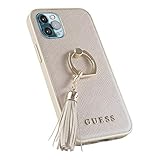guess beige  Guess Saffiano Schutzhülle für iPhone 12 Pro Max mit Ring, Beige