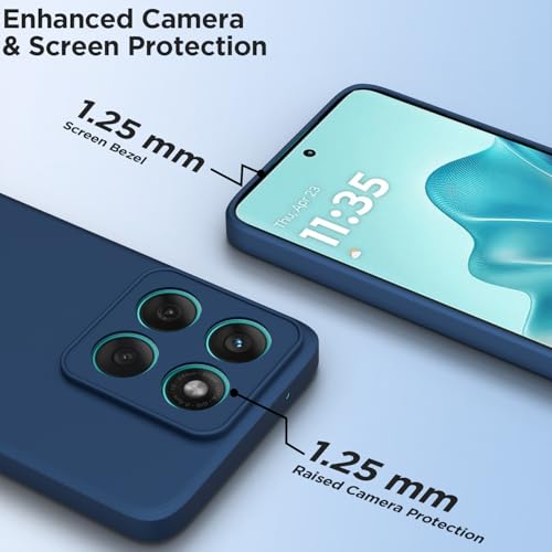 Image of Pikkme Back Cover for Motorola Moto Edge 60 5G / Motorola Moto Edge 60 Fusion 5G | Camera Protection Shockproof Soft Matte Silicone Bumper Case (Blue)