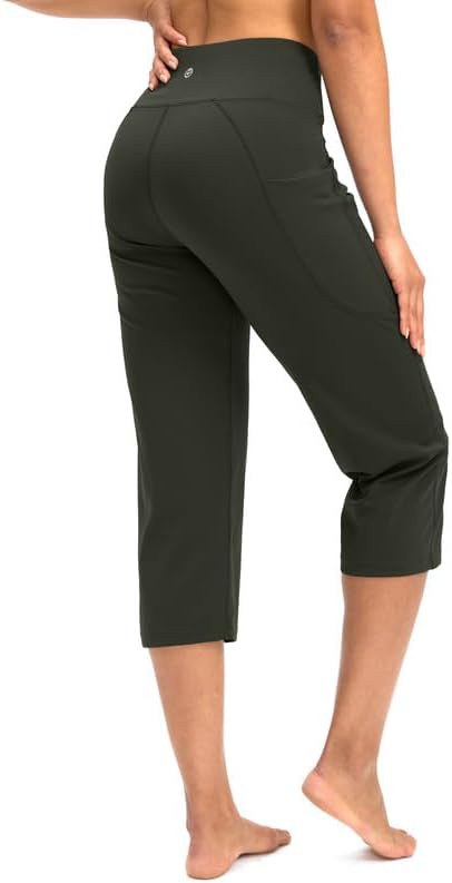 G Gradual Capri Pants for Women High Waist Workout Yoga Pants with Pockets Tummy Control Leggings Crop Straight - Image 4