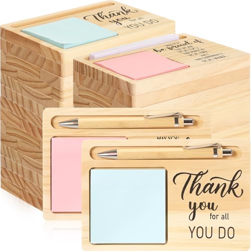 20 Pcs Employee Appreciation Gifts Bulk Wooden Sticky Note Holder Thank You for All You Do for International Nurses Day Motivational Thank Your Gift for Employee Nurse Teacher Staff Doctor