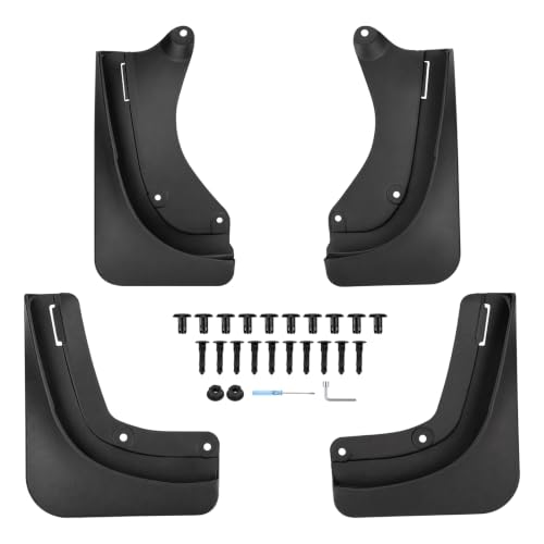 Image of 2026 Mud Flaps Fit for Tesla Model Y Juniper, All-Weather Mud Guards, 4PC | no drill, all weather durable, rust proof, shield road debris, installation guide, set of 4 mud flaps(2 front + 2 rear)